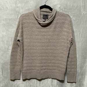 Revolve Leo & Sage Sweater Womens Extra Small Tan Cashmere Striped Soft Comfy